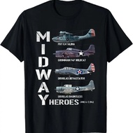 Mens WWII Military Aircraft T-Shirt Vintage WWII Plane Print with Grumman F4F Wildca TBF Catalina B-