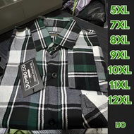 Kemeja Cowok Jumbo Flanel Lengan Panjang Pria Big Size Kotak kotak Ukuran Besar Flannel Distro Overs