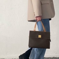 Celine Vintage Macadam Canvas hand bag 賽琳中古手提包