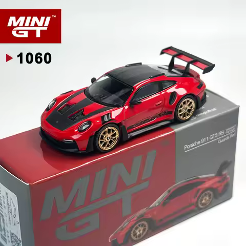 MINIGT 1:64 Porsche 911 (992) GT3 RS Weissach Package Guards Red Alloy Car Model 1060