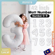 MINIIS INS Style 42 Inch Number Balloon 0-9 Matte White Number Foil Balloon Number Belon Number Birt