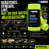 Rivers Microfiber Towels Pack of 3, Wash Pad & Plush Towel | Car Detailing Cloth