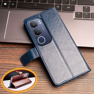 For Vivo Y50 5G(CN) G3 Y50m Y50i 5G 2025 V2443A V2443BA Vintage Classic Leather Wallet Case Flip Not