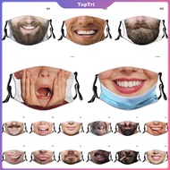Funny Face Mask Emoji 3D Washable Reusable Dustproof Cotton