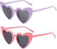 Set of 2 children's sunglasses in pink and purple, perfect for parties and beach days, suitable for 