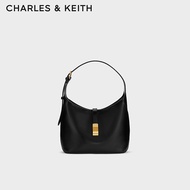 CHARLES&KEITH纯色大容量hobo腋下包托特包包女包生日礼物CK2-20782328 Black黑色 M