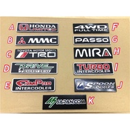 Emblem metal plate honda Mitsubishi drive turbo m7 drive passo campro spoon 4wd mira kancil toyota p