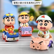 Crayon Shin-Chan Mini School Bus Assembled Building Blocks Dynamic Superman Sports Car Toy Boy Model