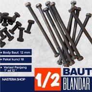 Blandar Nuts and Bolts, UNC Bolts 1/2, Steel Block Bolts Length 3 to 30 Cm Key 19 Body 12 mm Price P