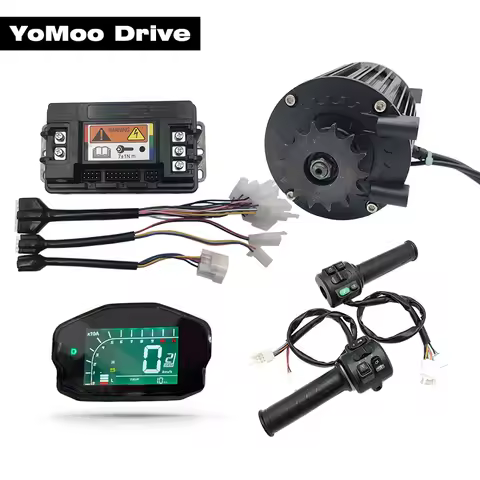 QS90 1000W 72V 55KPH PMSM Mid Drive Motor with VOTOL EM50-4 Controller, DKD Display T08 Throttle For