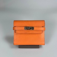 HERMES □Ｍ刻 橘色Kelly零錢包