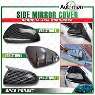 Perodua Axia 23-24 Side Mirror Cover Carbon  Shining Carbon fiber Matte Black Shining black Chrome f