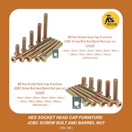 M6 / M8 Hex Socket Head Cap Furniture JCBC Screw Bolt And Barrel Nut ( PER PIECE ) M6 Bolt M8 Bolt
