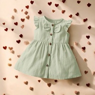 BAJU DRESS BAYI CANTIK TERBARU Bahan Crinkle Airflow Tunik Beby Kancing Hidup