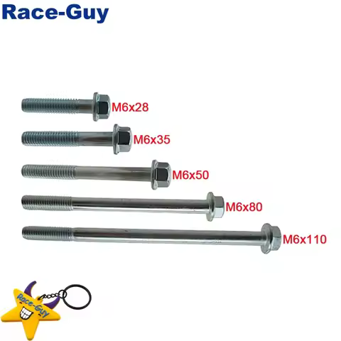 Flanged Hex Bolt M6 x 28mm 35mm 50mm 80mm 110mm For 50cc-190cc Pit Dirt Bike ATV Quad Engine Motorcy