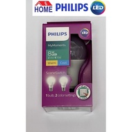 [Bundle Deal] PHILIPS SceneSwitch LED Bulb 8W E27 Cool Daylight (6500k) &amp; Warm White (3000k)