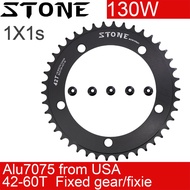 Stone 130 BCD Chainring Fixed Gear Track Bike Fixie Round 42T 46T 48T 50T 52t 54 58t 60t Tooth Chain
