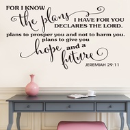 [READY STOCK]  Removable Wall Stickers Paper Religious Decals Sofa Fashion Wallpaper Home Christian Scripture Bible Verse