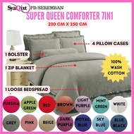 SYAQIST CADAR SUPER QUEEN SET COMFORTER 7IN1 | Bedding set 7in1 | Set 7in1| Cadar Selimut pengantin 