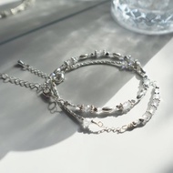 生日石系列 | 四月 | 白鋯石 | 兩件組合式手鍊