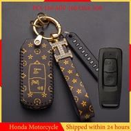 For Honda PCX 160 ADV 160 Click 160 Vario 160 Scoopy 2023 Remote Key Leather Case Cover Keychain Accessories