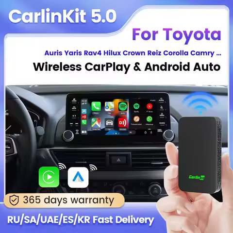 Carlinkit 5.0 Carplay Wireless Adapter For Toyota Rav4 Corolla Auris Hilux Levin Camry Draadloze And
