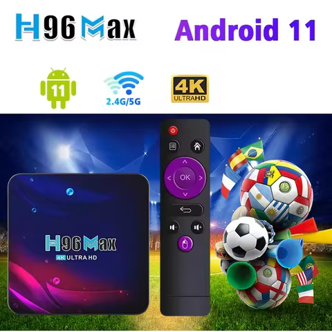 H96 Max V11 IPTV Android 11 TV BOX 4GB RAM 64G ROM Rockchip 3318 4K Google Voice 3D Video BT4.0 4K M