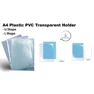 Transparent A4 File / Clear Paper Holder / PVC Holder U shape L shape /Fail A4 Lutsinar