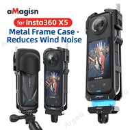aMagisn Metal Cage for Insta360 X5 Aluminum Alloy Frame Cage with Cold Shoe Mounts Quick Release Des