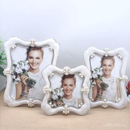 Silver Inlaid Metal Photo Frame.Fashion Simple Pearl 7I6T