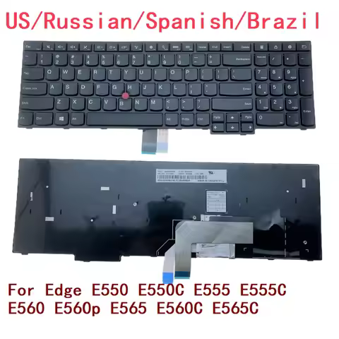 New US Russian Spanish Brazil Laptop Keyboard For Lenovo Thinkpad Edge E550 E550C E555 E555C E560 E5