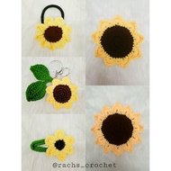 PRE ORDER Buatan Tangan Bunga Matahari Sunflower Set Crochet Keychain Hair Tie Hair Clip Handmade 预购