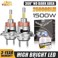 Dualvision 360 H7 H4 LED Car Headlight Bulbs 300W Canbus fog lamp 6000K 1:1 Plug and Play 12V U66