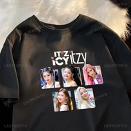 ITZY T Shirt Itzy Cheshire Album Cotton T-shirt Kpop Fashion Street Y2K Popular T-shirt Women Men Su