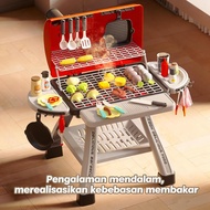 Large Mist BBQ Grill Playset for Kids | Real Steam & Sound Kitchen Toy | Play Barbecue Set with 40+ 