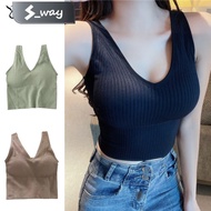 Women's sports bra, Yifafa Cod Tank Top, strapless bra with removable padding, halter top sizes 28-3