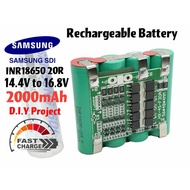 Custom Rechargeable Samsung Battery Pack 14.4v 16.8V 4S1P 2000mAh 2.0Ah Lithium Ion 18650 with BMS B