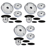 3X Cooker Hat Set Stove Lid Upgraded Oven Hob Burner Crown Flame Cap Gas Burner Flame Cap Fits Most