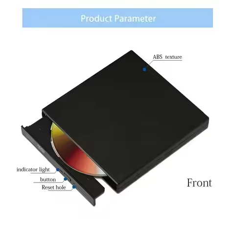 External DVD Optical Drive USB 2.0 Universal CD-RW Recorder Driver Free DVD/CD Reader Player for Win