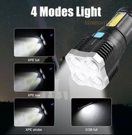 COB側燈多功能強光手電筒led便攜式家用USB充電手電筒COB side light multi functional strong light flashlight LED portable household USB rechargeable flashlight