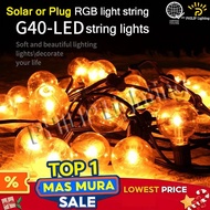 Christmas Light G40 Light Outdoor Waterproof Lights Shatterproof LED Bulbs Solar Plug String Lights