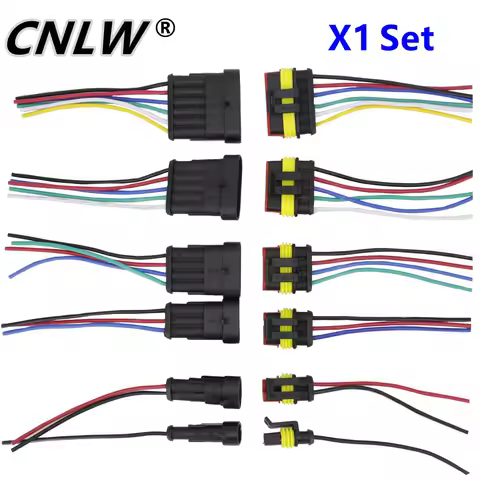 1 sets AMP 1P 2P 3P 4P 5P 6P Waterproof Electrical Auto Connector Male Female Plug with Wire Cable h