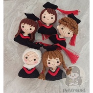 Handmade Crochet Half Graduation Doll钩织半身款毕业🎓娃娃