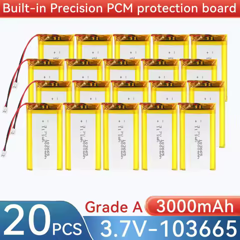 103665 3.7V 3000mAh Rechargeable Polymer Lithium Battery for Gps LED Light Driving Recorder PSP Came