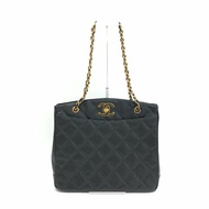 Chanel 黑金 菱格紋 貝嫂 牛皮 3開 肩背包