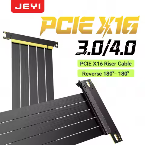 JEYI PCIe 4.0 x16 (16 GT/s) Extension Cable - GPU Riser Cable for Graphics Card, Mining Rig, Vertica