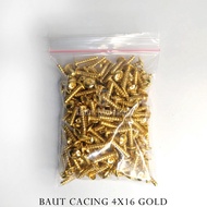 1 Pack 4x16 Gold Worm Bolts / Vario Beat 4x16 Gold Body Bolts / Honda Matik 4x16 Gold Body Bolts