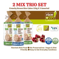 RiceUP Gluten Free Whole Grain Brown Rice Crunchy Cake Combo - Chia & Quinoa Seed x 2 & Amaranth & M
