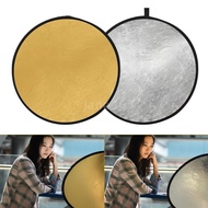 Round reflector for photography, silver/gold reflector