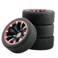 12mm Hex RC Racing Cars Accessories 4Pcs Set Racing Foam Tire Wheel Rim Set For HSP HPI 1/10 On-road